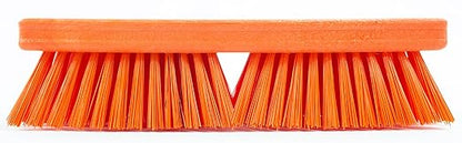 SPARTA Plastic Floor Scrub Brush, Brush Head Only, Deck Brush with ACME Standard Thread Fitting for Deck, Industrial Kitchens, and Hospitals, 10 Inches, Orange