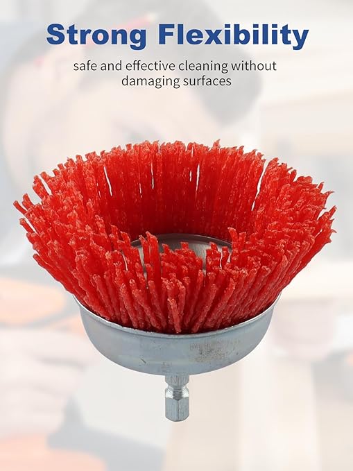 Rocaris 6 Pack Nylon Filament Abrasive Cup Brush Set with 1/4 Inch Hex Shank, for Removal of Rust/Corrosion/Paint - 80 Grit, 120 Grit, 240 Grit