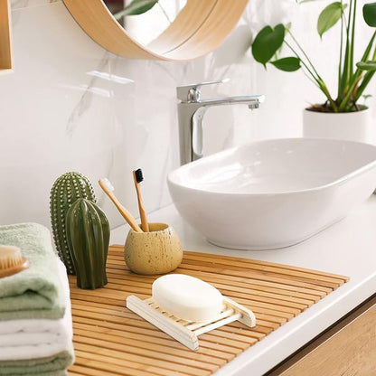 60 Pcs Soap Accessories Set Including 20 Pcs Wood Soap Holder Soap Dishes for Bar Soap Tray, 20 Pcs Soap Saver Bag Exfoliating Soap Pouch, 20 Pcs Self Draining Soap Saver Pads for Bathroom Men Bath