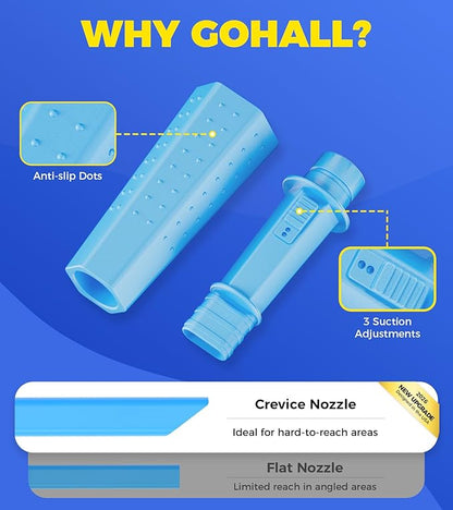 2 Pieces Dryer Vent Cleaner Kit - Flexible Dryer Lint Vacuum Attachment and Bendable Dryer Lint Brush - Lint Remover Compatible with All Vacuum Cleaner Laundry Room (Blue)