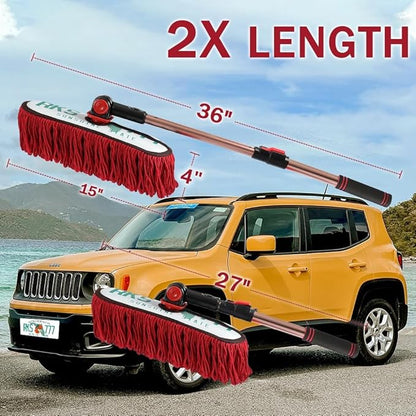Auto Duster Extendable Handle, Car Exterior Scratch Free, Wax Cotton Hair Brush Kit for Truck SUV RV Motorcycle, Cleaning No Lint (Sunshine State Designer License Plate) - Gifts for Men Women