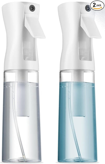 2 Pack Continuous Spray Bottles - Ultra Fine Mist Sprayer | Water Spray Bottle For Hair Mister Spray Bottle | Hair Spray Bottles For Hairstyling, Cleaning, Salons - 2pk 6.8 OZ / 200 ML
