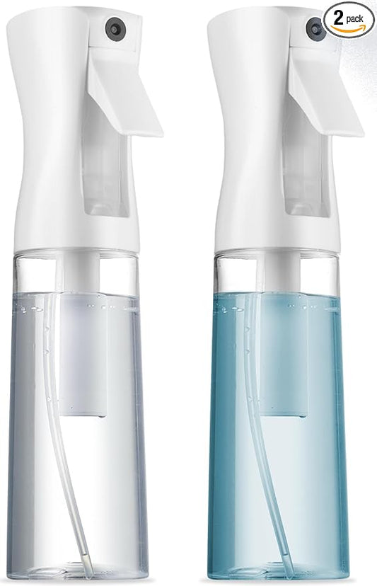 2 Pack Continuous Spray Bottles - Ultra Fine Mist Sprayer | Water Spray Bottle For Hair Mister Spray Bottle | Hair Spray Bottles For Hairstyling, Cleaning, Salons - 2pk 6.8 OZ / 200 ML