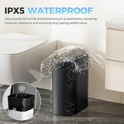 jinligogo 2 Pack 5 Gallon Bathroom Trash Can with Lid, Automatic Motion Sensor Black Trash Can, Touchless Slim Waterproof Garbage Bin for Kitchen, Bedroom, Office, and Bathroom