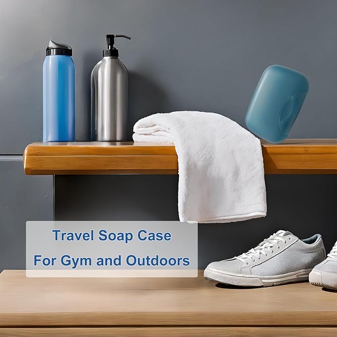 Travel Soap Holder Bar Soap Dish Shower Soap Saver Case Container Box for Bathroom Camping Gym Vonpri (Dark Blue, Without Bag)