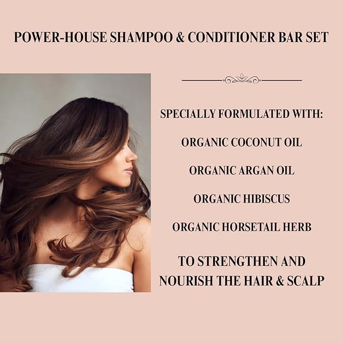 Hydrating Coconut Shampoo and Conditioner bar set, Organic Ingredients, All Hair Types, Sulfate-Free, Cruelty-Free & Vegan. One 3 ounce and one 2.3 ounce bars (Coconut)