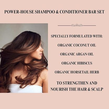 Hydrating Coconut Shampoo and Conditioner bar set, Organic Ingredients, All Hair Types, Sulfate-Free, Cruelty-Free & Vegan. One 3 ounce and one 2.3 ounce bars (Coconut)