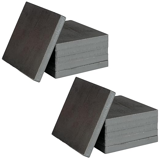 Weldable 5/16 Inch Hot Rolled Mild Steel Plate Mill Finish (2 x 2 Inch, Pack of 12) - Made in USA