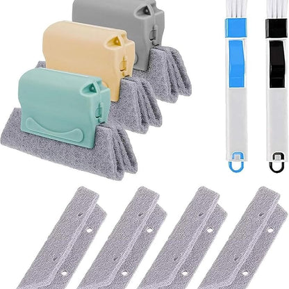 Window Track Cleaner, Window Groove Cleaning Brush Tools Set with Window Slot Clean Brush, Handheld Window Track Cleaner Brushe Tools for Grass lides Gaps, Tile Lines Shutter Car Vents (Mix 3Pcs)
