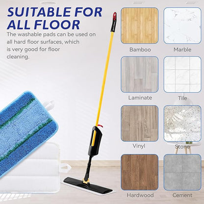 Upgraded Replacement Microfiber Mop Pads for Rubbermaid Commercial 18 Inch Mop 17 Inch Mops, Reusable Wet & Dry Commercial Cleaning Flat Mops System 18" 17" Refill Head for Multi-Surface Floor-12Pack