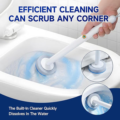 Disposable Toilet Cleaning Brush Kit with 48 Refill Heads, Long Handle Deep Clean Toilet Brush, All in One Bathroom Toilet Cleaner System for Household Apartment Daily Bathroom Cleaning