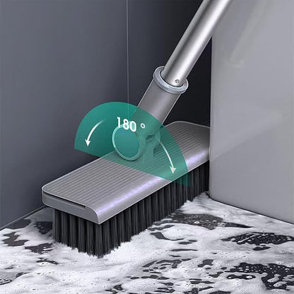 SDSM 4 in 1 Multifunctional Broom and Dustpan Combo Set, Heavy Duty Brooms with 52" Long Handle, with Squeegee and Cleaning Brush, for Clean Home Kitchen Bathroom Office, Sweeping indoor Outdoor Floor
