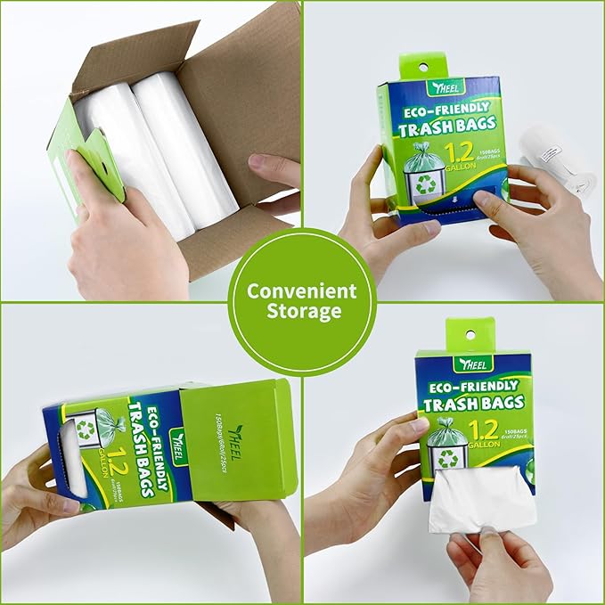 Small Trash Bags 1.2-Gallon: Bathroom Trash Bags Small Garbage Bags Clear Trash Bag for Bathroom Bedroom Office - Mini Trash Liners (Clear, 150 Counts)