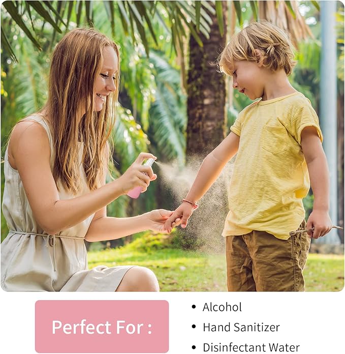 HOMBYS Empty Clear Glass 2oz Small Spray Bottles with Silicone Sleeve Protection - Refillable Containers for Travel, Cleaning Solutions, Essential Oils, Sanitizers - Fine Mist Spray - 4 Pack-Clear