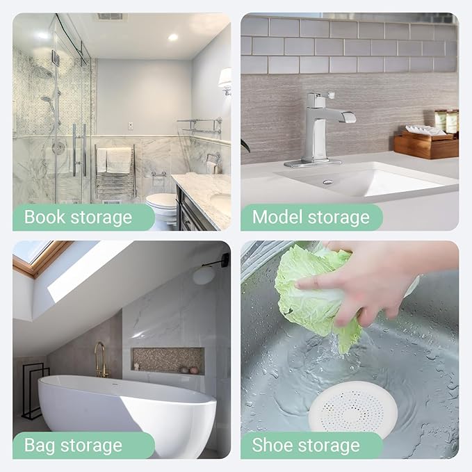 4Pcs Silicone Drain Covers Round Hair Drain Catcher with Suction Cup Shower Drain Hair Catcher Hair Stopper Shower Drain Covers for Shower Drains Bathroom Kitchen Bathtub Sink Easy to Install andClean