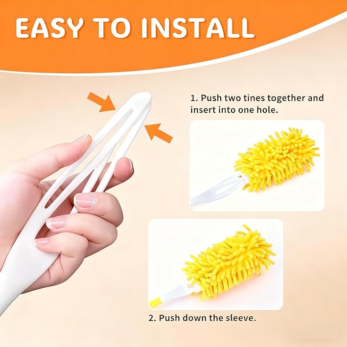 Reusable Duster Refill Compatible with Swiffer Hand Duster, 360 Duster Refills Only, Washable Pet Heavy Duty Dusters Refills for Swiffer Duster Extended Handle, 6 Pack (Handle is Not Included)