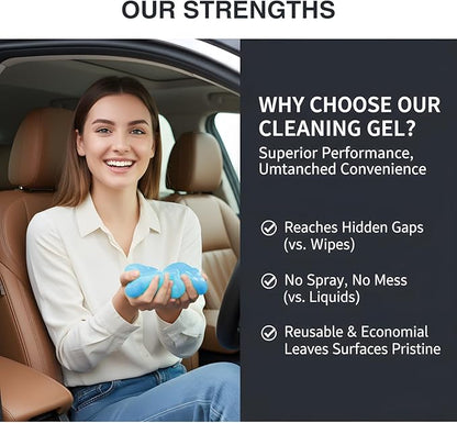 Car Cleaning Gel,Reusable Car Cleaning Putty for Interior Detailing, Car Cleaning Supplies, Auto Detailing Tools, Car Slime for Dust Removal, Car Accessories Interior, Car Cleaning Kit(Blue, 5.0 OZ)