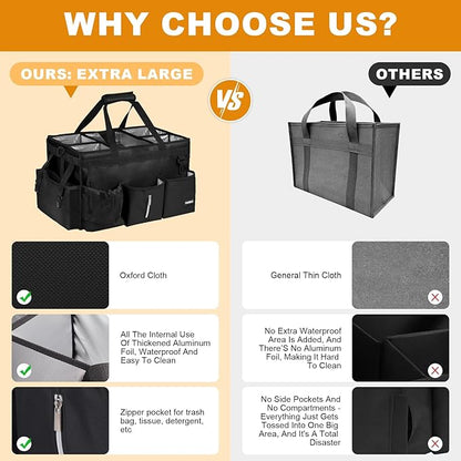 Large Cleaning Caddy For Cleaning Supplies,Cleaning Bag With Waist Belt & Shoulder Straps, Detachable Divider,Cleaning Supply Caddy For Housekeepers & Cleaners
