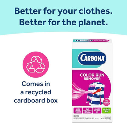 Carbona Color Run Remover (2.6 Oz), Ultra Strong Laundry Dye Transfer Remover, Helps Fix Color Run Accidents, Brightens Whites, Hand or Machine Use