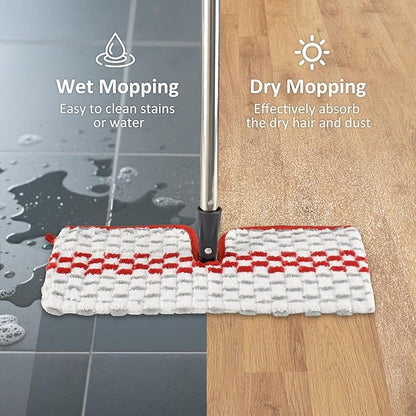 Microfiber Flat Mop Set for Floor Cleaning Ocedar ProMist MAX Dust Mop for Hardwood Floor, Dual-Action Flip Mops Wet & Dry Clean, Adjustable 58" Stainless Steel Mop Handle & 2 Reusable Refills & Base