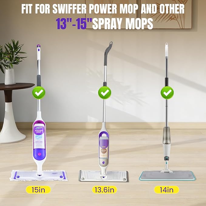 40 Pcs Power Mop Pads for Swiffer PowerMop 500+ Strips Multi-Surface Refill Pad Disposable Spray Mopping Pads Head Refills for Floor Cleaning (Quick-Absorb, No Residue & Disposable)