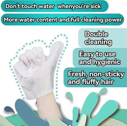 Pet Wipes 3-in-1 Kit for Dogs & Cats - Pet Cleaning Gloves, Ear Cleaner Finger Wipes & Body Wipes, Hypoallergenic Thickened Formula, Deodorizing & Rinse-Free for Grooming Travel
