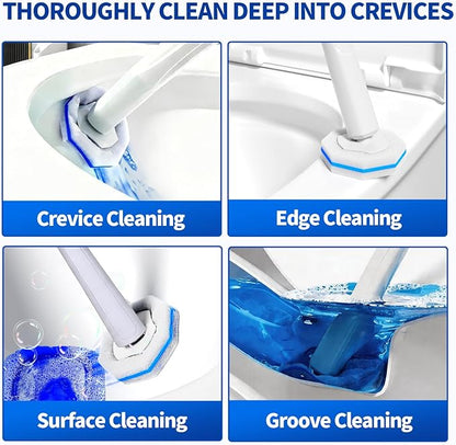 Disposable Toilet Brush,Toilet Bowl Cleaner,Wall Mounted Toilet Bowl Brush with 36 Refills for Deep Toilet Cleaning,Toilet Brush and Holder Set for Hygienic Bathroom Maintenance(White)