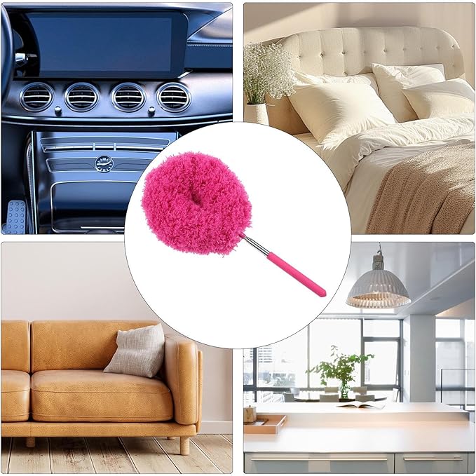 Extendable Cleaning Duster - Household Furniture Dusting Tool, Ceiling Fan Dust Remover | Flexible Telescopic Handle System, Bendable Microfiber Head with Soft Reach for High Area Cleaning