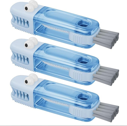 3 in 1 Cup Lid Gap Cleaning Brush Set, Multifunctional Bottle Cleaning Brush, Silicone Cup Lid Gap Cleaner, Home Kitchen Crevice Cleaning Tools (Blue)