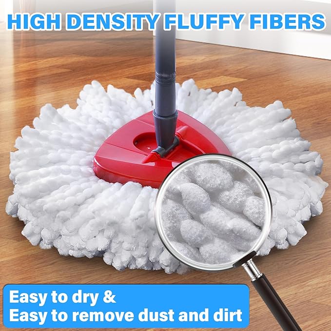 Mop Replacement Heads for O Cedar - Mop Replace Head Easy Wring Spin Mop Heads Replacements Easy to Clean Install and Replaceable Mop Head Machine Washable (3 Pack)