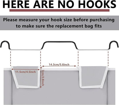 Bonuci 2 Pcs Laundry Sorter Replacement Bags Hamper Cart Removable Replacement Laundry Storage Organizer Bag Hamper Liner, No Hooks 14.76 x 8.66 x 21.65 Inch (Gray)