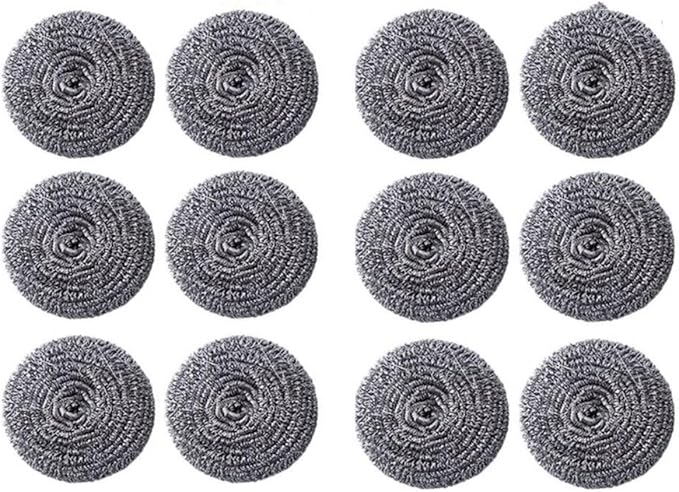 Stainless Steel Scouring Ball, Kitchen Cleaning Scrubber for Pots, Sinks and Bowls (12)