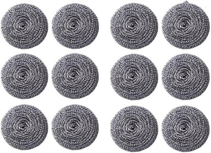 Stainless Steel Scouring Ball, Kitchen Cleaning Scrubber for Pots, Sinks and Bowls (12)