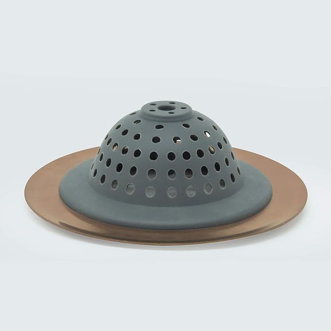 ExcelSteel Silicone Sink Basket Strainer, 4.5", copper,Gray
