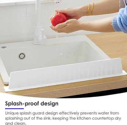 Silicone Sink Splatter Guard, Detachable Kitchen Sink Baffle Board, Splash Protector for Home Kitchen
