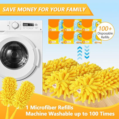 8 Pack Reusable Duster Refill Compatible with Swiffer Hand Duster - 360 Heavy Duty Dusters Refills - Microfiber Ceiling Fan Duster for Swiffer Dusters Extended Handle (Handle is Not Included)