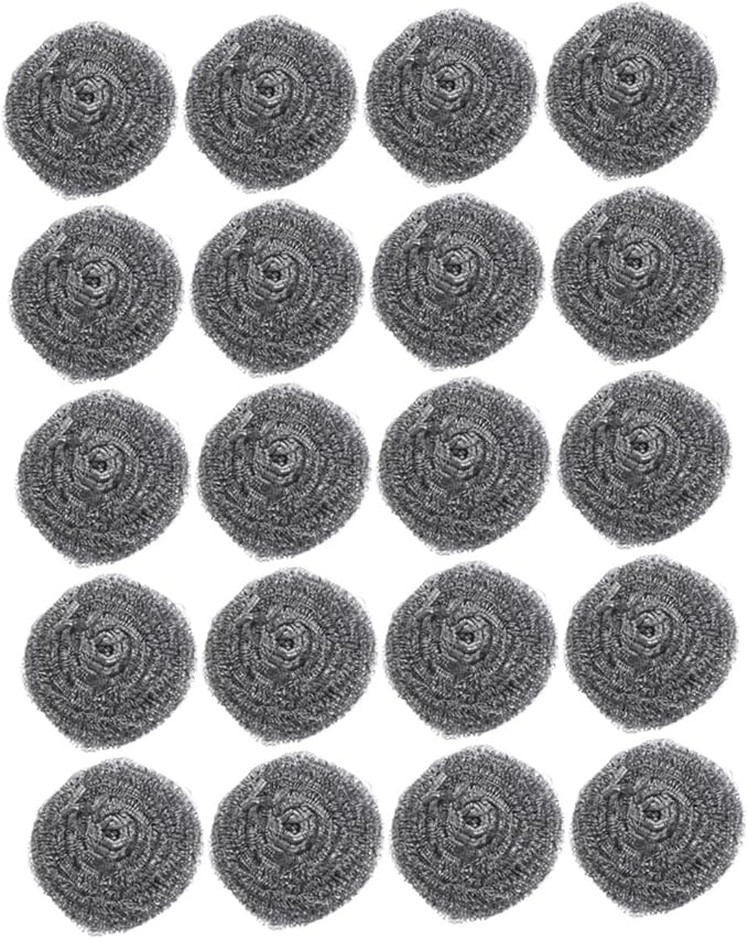 SOLUSTRE 20pcs Scrubber for Pot and Pan Cleaning Metal Cleaning Balls for Kitchen Supplies Wash Balls for Removal of Stubborn Dirt