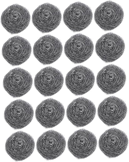 SOLUSTRE 20pcs Scrubber for Pot and Pan Cleaning Metal Cleaning Balls for Kitchen Supplies Wash Balls for Removal of Stubborn Dirt