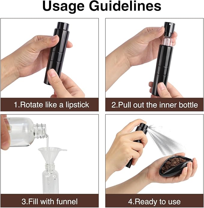 Coffee Bean Dosing Cup and Spray Bottle Set - Ceramic Espresso Accessories Kit, 8ml Static Reducing Sprayer for Camping, Gym, Home Use | Barista-Approved Dosing Tools