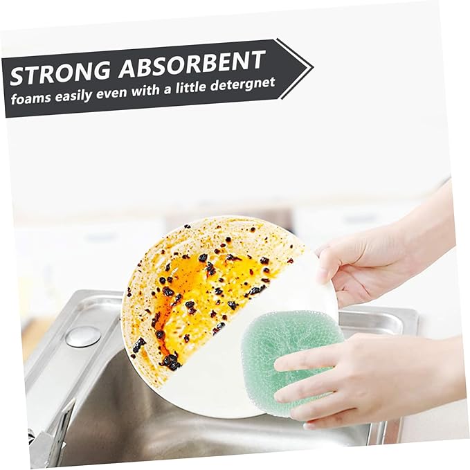 Hemoton 12pcs Scrub Bathroom Kitchen Washing Scouring Dirty Pot Pads Cloth Assorted Dish Color Dishwashing Utensil Cleaning for Cleaner Cookware Removing Household and Ball Balls Tool
