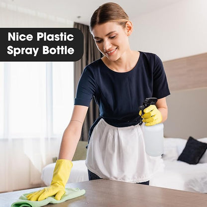 Eccliy 12 Pcs 16 Oz Plastic Spray Bottle, Adjustable Empty Reusable Sprayer for Cleaning, Planting, Water, Bathroom and Kitchen, BBQ, Commercial and Residential (Measurement,Black)