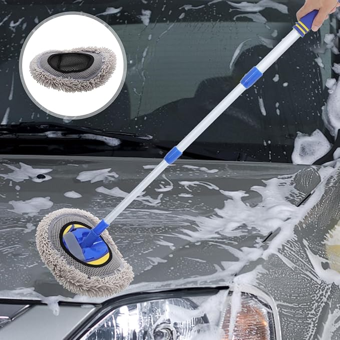 ULTECHNOVO Car Wash Mop Head Replacement Soft Chenille Scratch Proof Brush Cover for Auto Detailing Supplies Truck Rv SUV Boat Cleaning Accessories