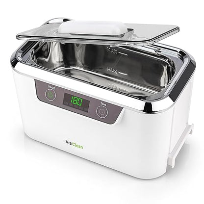 Ultrasonic Cleaner, Professional Ultrasonic Jewelry Cleaner for Diamond Ring, Silver, Gold, Earrings, Necklaces, Glasses, Denture, Retainer, Cpap, Coins, Mouthguard, Razors - VisiClean