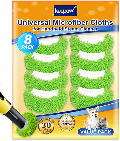 8 Pack Microfiber Cloths for Handheld Steam Cleaner Compatible with Bissell Steam Shot, Comforday, PurSteam, Wagner, Universal Washable Mop Pads Steam Cleaner Attachments