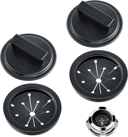 Meonum 4Pcs 3 Inch Garbage Disposal Splash Guards with Round Kitchen Sink Stopper, Universal Rubber Food Waste Disposal Cover, Baffle Accessories and Drain Plugs