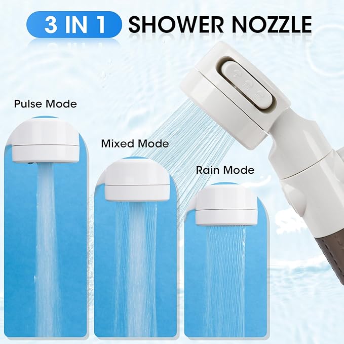 Portable Camping Shower, Outdoor Shower Kit, Hose, Spray Gun & Folding Bucket, Rechargeable Battery Powered Portable Shower for Camping, Hiking, Beach,RV,Pet Cleaning & Road Trips
