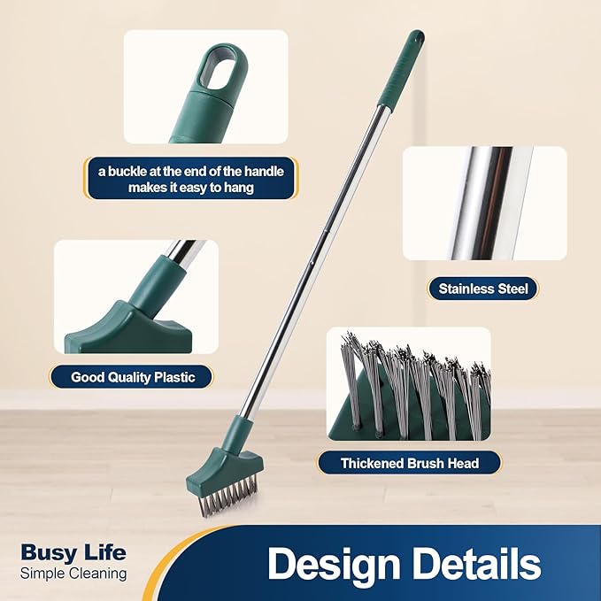 Yocada Moss Remover - Crevice Cleaning Tool, Moss Brush, Wire Metal Brush, Deck Cleaner, Crack & Patio Remover for Pavement, Sidewalk, Patio Stone, Driveway, Deck - 59.8'