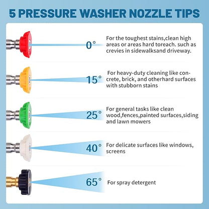 DUSICHIN SFL-001 Foam Cannon Snow Foam Lance Pressure Washer Jet Wash Quick Release Adjustable Nozzle 1/4 Inch Male Fitting Foam Dispenser