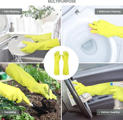 DABOGOSA MAMISON Reusable Household Dishwashing Cleaning Rubber Gloves, Non-Slip Kitchen Glove (1 Pair)