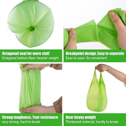 5 Gallon Compostable Handle Trash Bags Compost Food Scrap Waste Bags with US BPI ASTM D6400 and Europe OK Compost Home Certified Christmas Gift 50 Couts